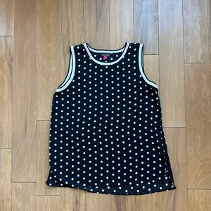 Black and white polka dot tank tunic sz L